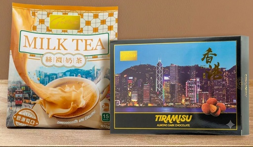 [香港手信] GOTICO 絲襪奶茶即溶375克 一包 + 提拉米蘇杏仁黑朱古力150克 一盒